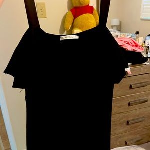 Off the shoulder black dress